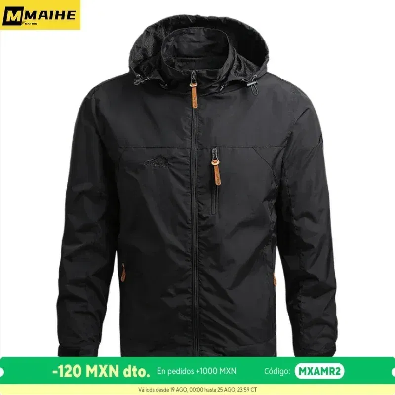 Color: black, Size: 4XL - Gorpcore Jacket Men's Military Tactical Hunting Jacket Men's Autumn Casual Waterproof Windbreaker Men's Coat Pocket Work Clothes
