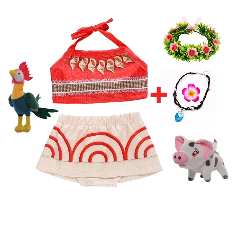 Color: Dark Grey, Kid Size: 11 - Disney New Moana Dress Costumes Kids Girl Cosplay Toddler Movie Ocean Adventure Infant Frock Halloween Party With Chick Clothes