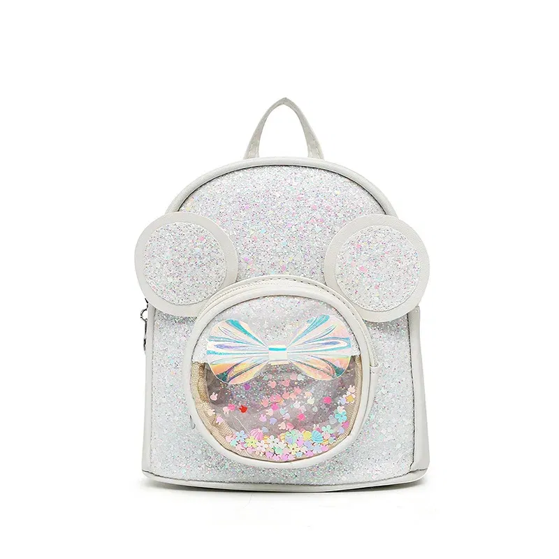 Color: black - New Cute Children's Bag Fashion Sequin Kindergarten Backpacks for Baby Girls Cartoon Casual Schoolbag Princess Bag Girls Gifts
