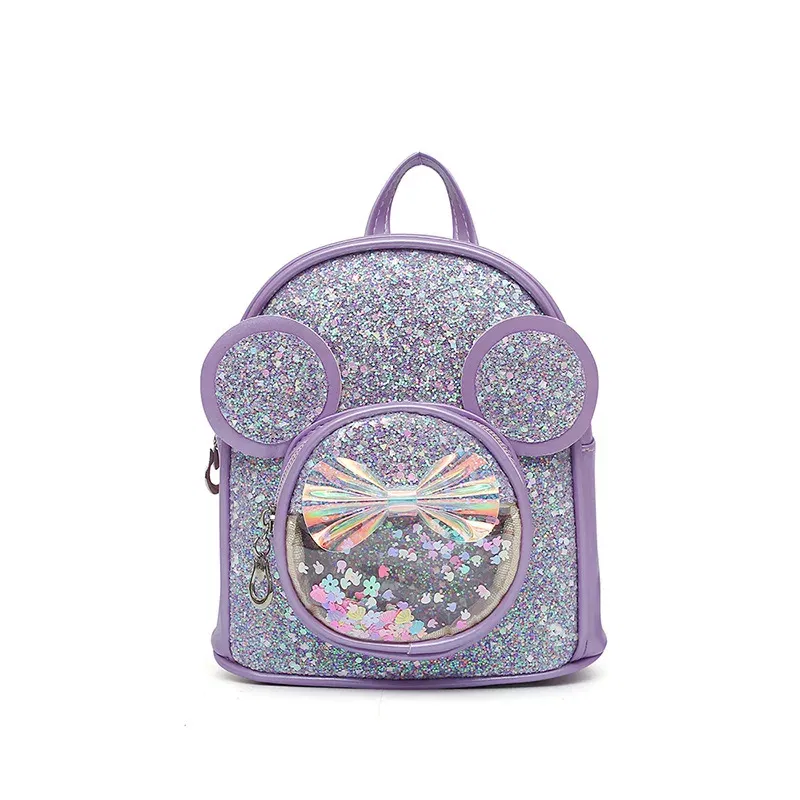 Color: black - New Cute Children's Bag Fashion Sequin Kindergarten Backpacks for Baby Girls Cartoon Casual Schoolbag Princess Bag Girls Gifts