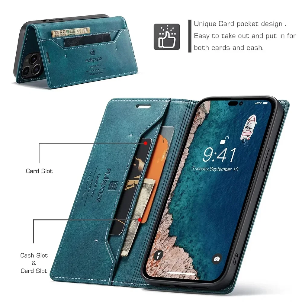 Color: black, Material: POLYESTER - Leather Cases for IPhone 16 15 14 13 12 11 Pro Max XR XS Max 8 7 6s Plus SE 2022 2020 Wallet Folio Flip Cover Rfid Blocking
