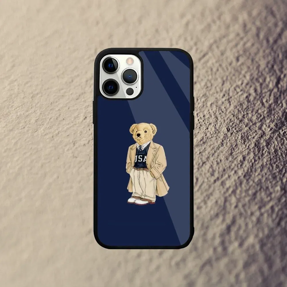 Color: Beige, Material: PVC - Baron F-Filou Bear Fashion Phone Case For iPhone 15,14,13,12,11,Plus,Pro,Max Mini Magsafe Magnetic Wireless Charging