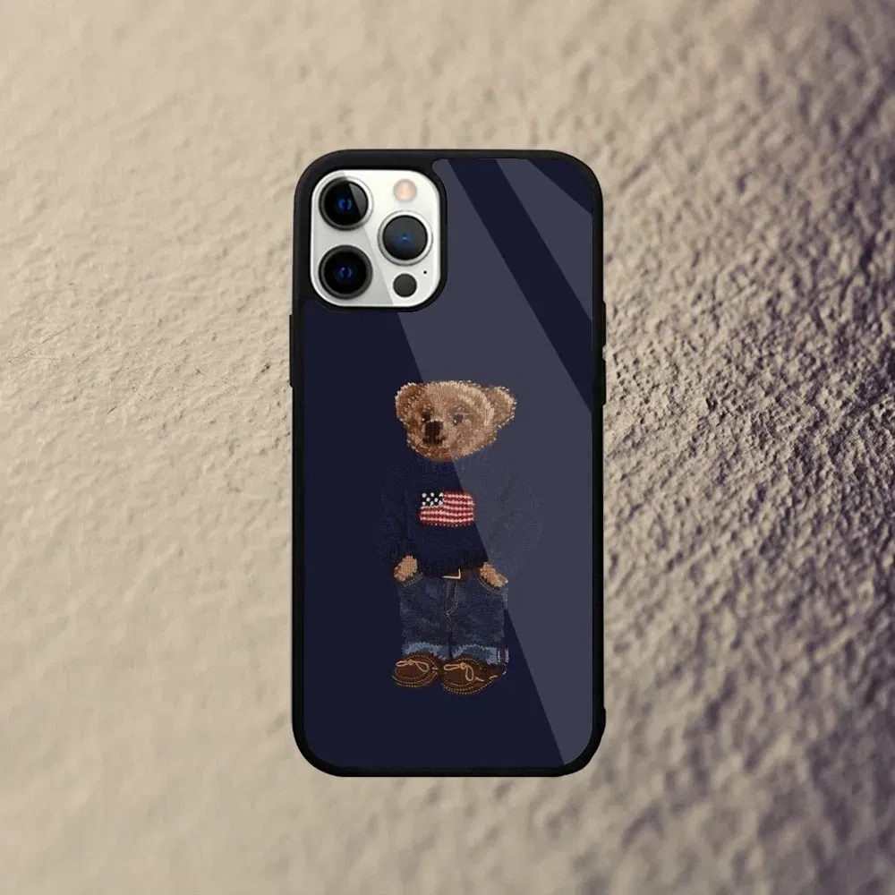 Color: Beige, Material: PVC - Baron F-Filou Bear Fashion Phone Case For iPhone 15,14,13,12,11,Plus,Pro,Max Mini Magsafe Magnetic Wireless Charging