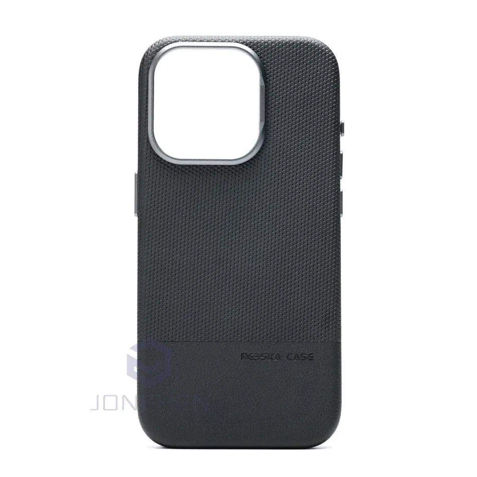 Color: black, Material: Plastic - Business Hit Color Relief Leather Case For iPhone 16 15 14 13 Pro Max For Magsafe Magnetic Wireless Charge Alloy Len Cover Bag