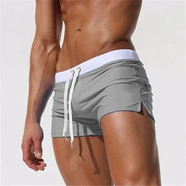 Color: Gold, Size: XXL - Summer Waterproof Quick-drying Swimsuit Men's Fashion Multi-color Comfortable Swimsuit Bottoms Boxer Briefs Beach Shorts