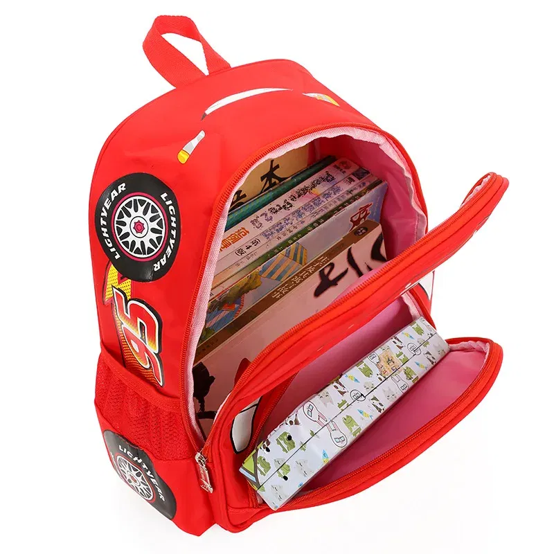 Color: Red - Disney car children's bag kindergarten boy safety backpack primary school students 3-6 years old