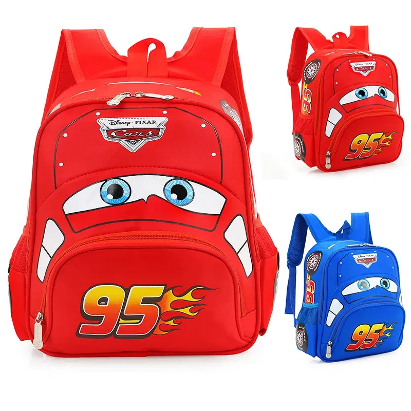 Color: Red - Disney car children's bag kindergarten boy safety backpack primary school students 3-6 years old