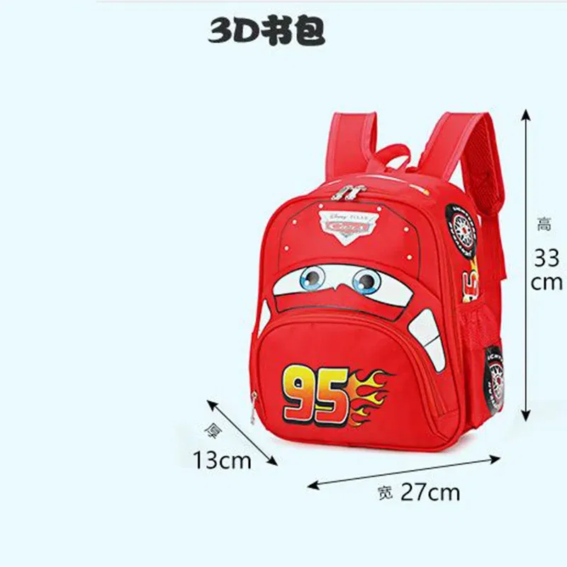 Color: Red - Disney  car children's bag kindergarten  boy safety backpack primary school students 3-6 years old