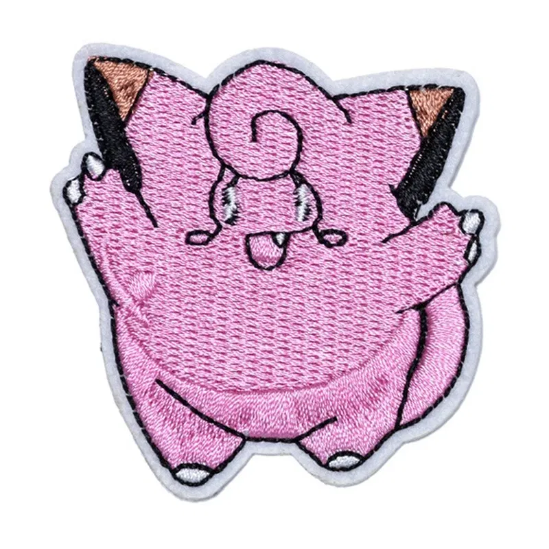 Color: Nickel-Free White - Kawaii Animals Patch Anime Game Embroidered Patches For Clothing DIY Iron on Patches For Clothes Cartoon Patch Stickers