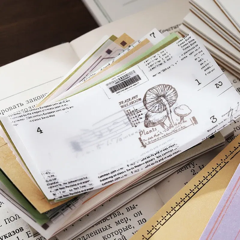 Color: Red - Yoofun 600 Sheets Retro Material Paper Border Memo Pad Set Collage Junk Journal Scrapbooking Message Notes Office School Station