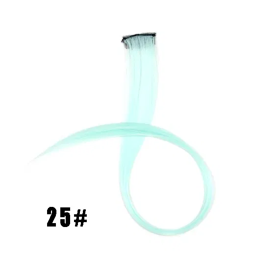 Color: T1B/Red, Stretched Length: 22inches - Synthetic Clip-in Hair Extensions 22" Long Colorful Straight Hair Pieces Synthetic Hairpieces for Daily Festival Party