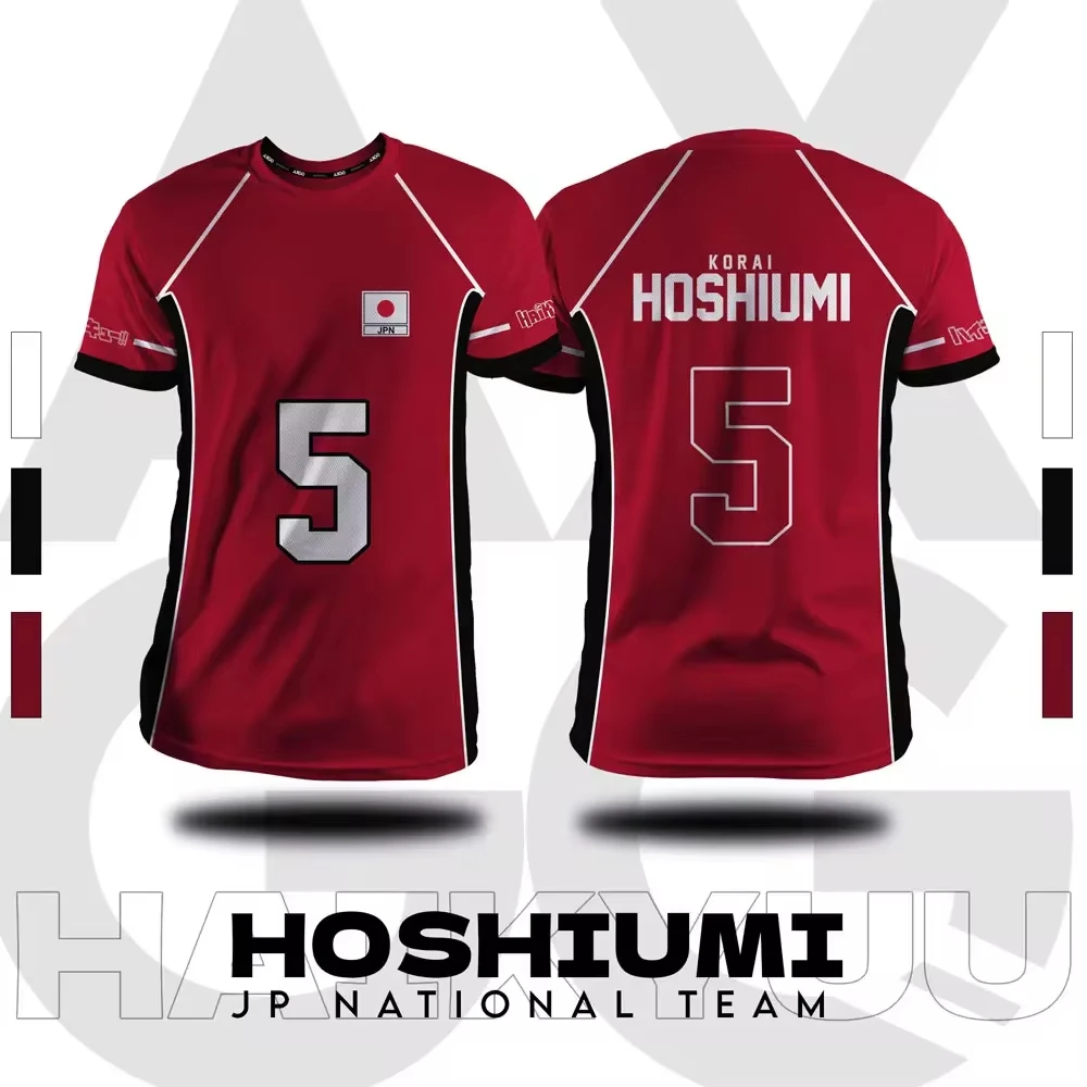 Color: Beige, Size: 9XL - Haikyuu Fukurodani Red Cartoon Anime Cosplay Men Jersey Summer Short Sleeve Children Tee Top 2024 New Fashion Mens T-shirt