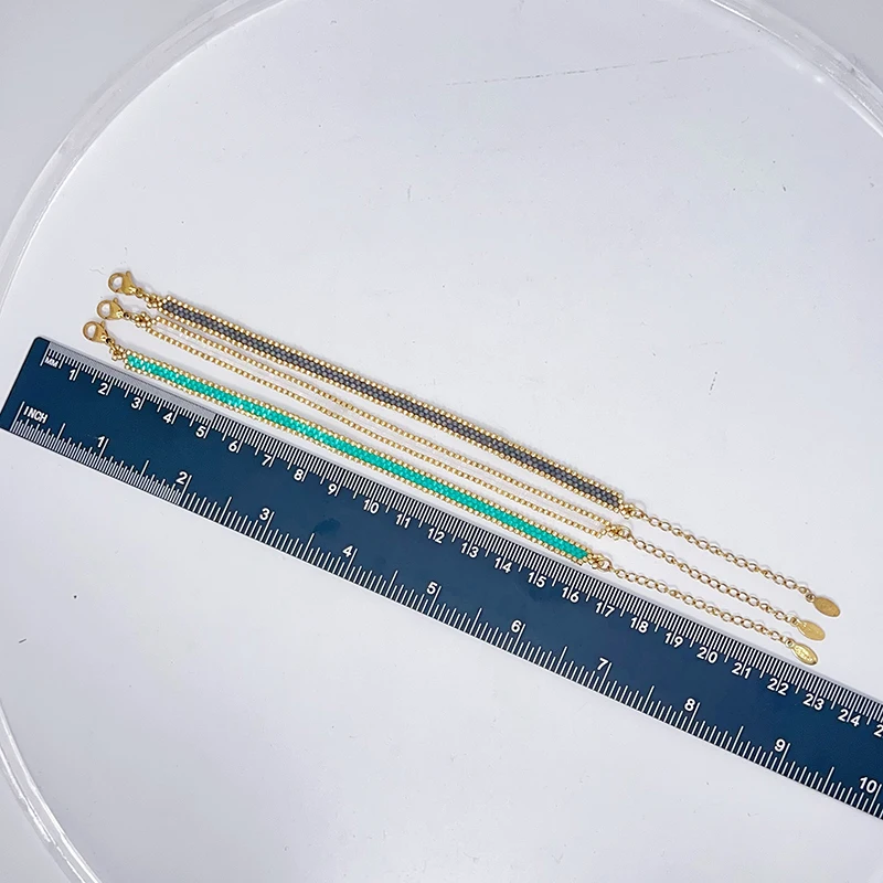 Metal Color: REDDISH BROWN, Length: 16cm - BLUESTAR Bohemia Multilayer Weave Bracelets For Women Miyuki Beads Adjustable Stainless Steel Chain Bracelet Charm Jewelry Gift