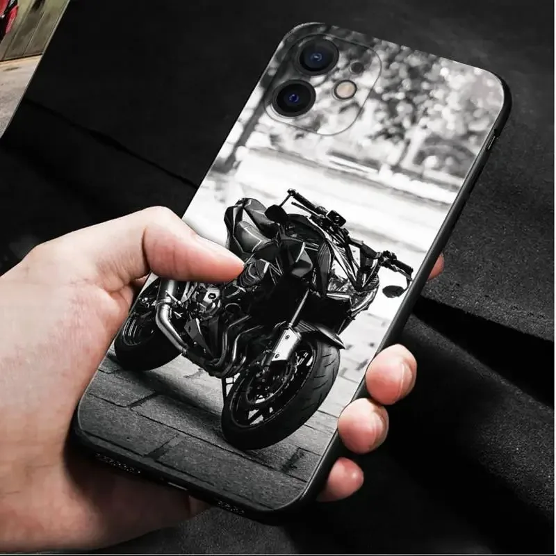 Color: black, Material: Nylon - Moto Cross Motorcycle Sports Phone Case For iPhone 16 15 14 13 12 11 Pro Max XS X XR Plus Mini Luxury Black Soft Cover Funda