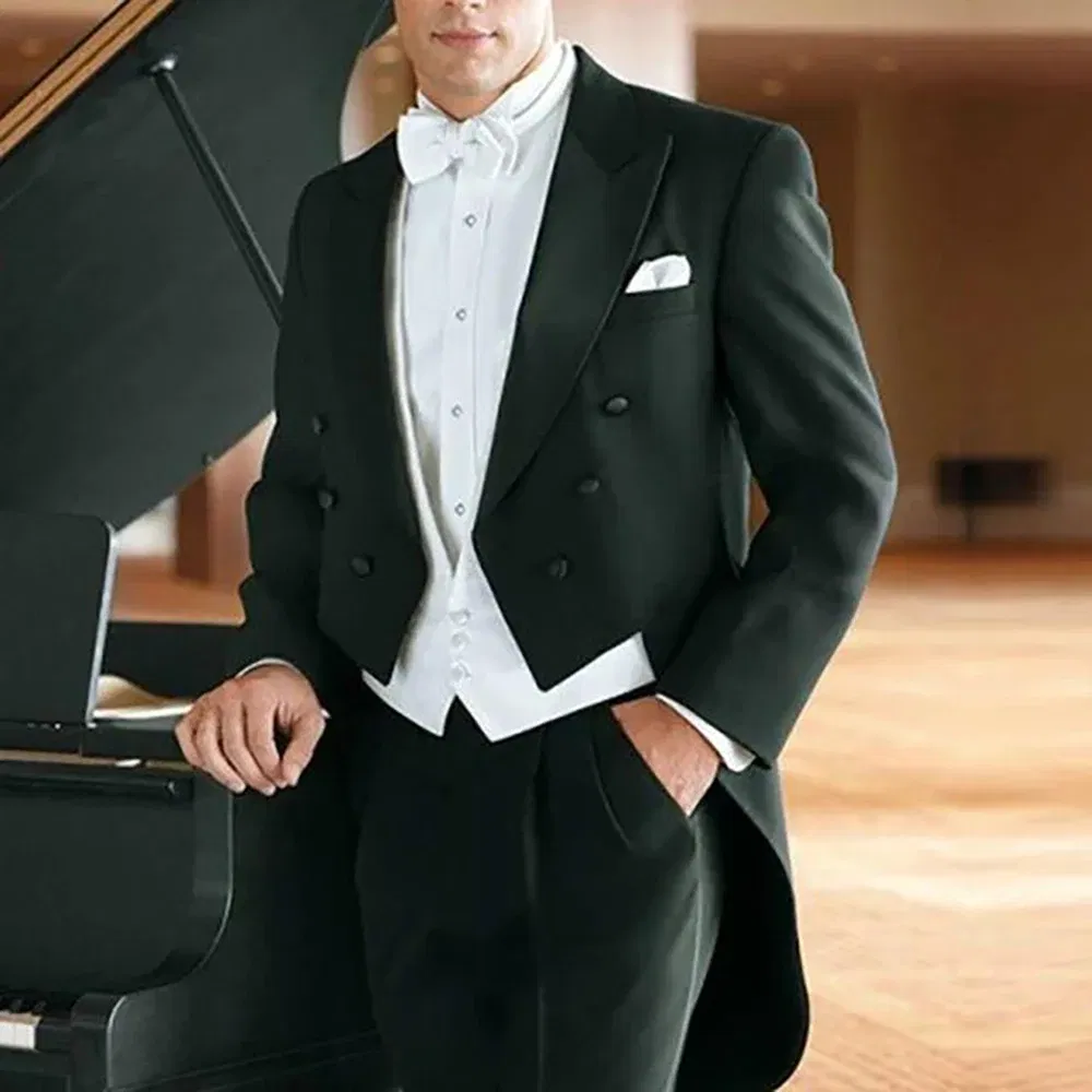 Color: Turquoise, Size: XL - Italy Style Aristocratic Men Suit Three Pieces(Jacket+Pants+Vest) Hot-selling High-quality Double Breasted Male Clothing