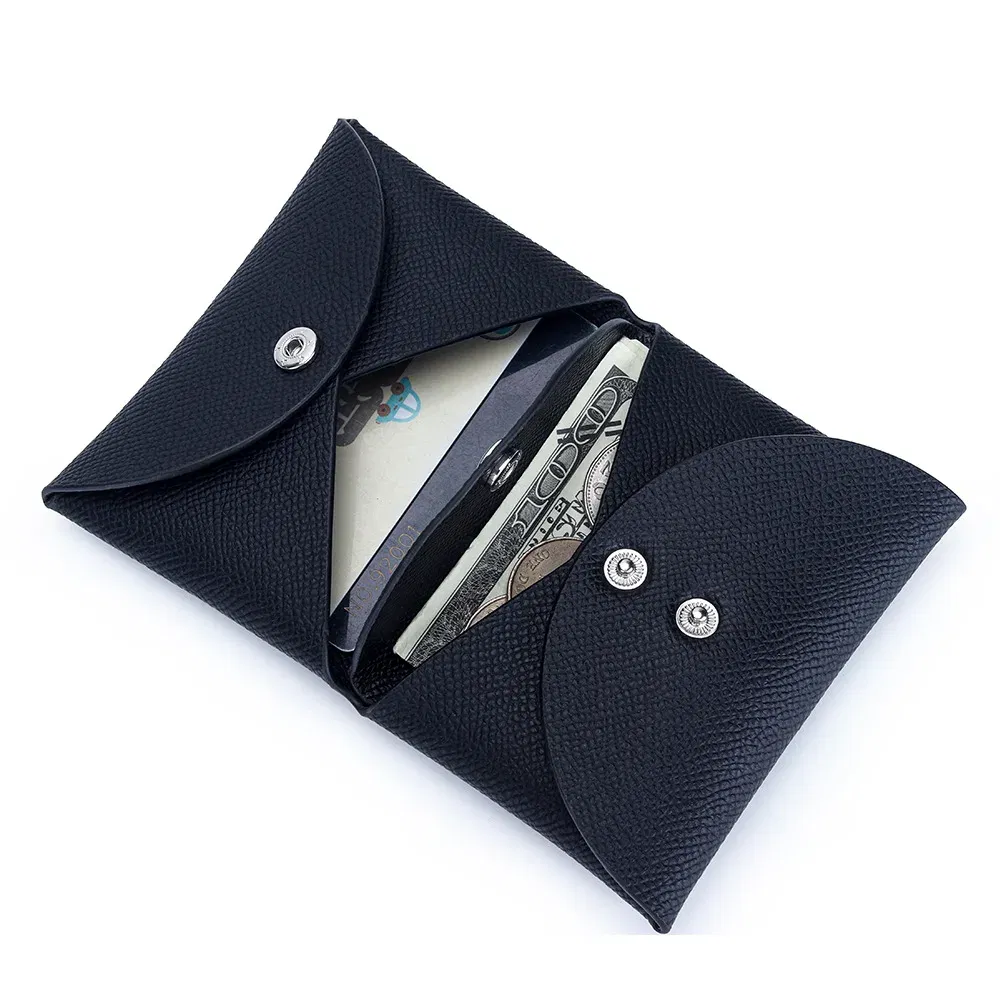 Color: Beige - Genuine Leather Coin Pouch Change Holder Mini Snap Pocket Wallet for Men Women Brand Design Goosebump Pattern Coin Purses