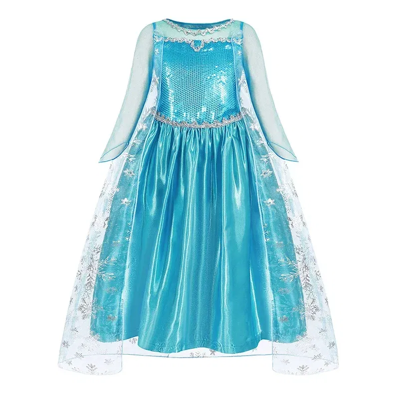 Kid Size: 9, Color: PURPLE - Disney Kids Cosplay Elsa Anna Princess Dress Girls Mesh Ball Gown Halloween Carnival Birthday Clothes Snow Queen Frozen Costume