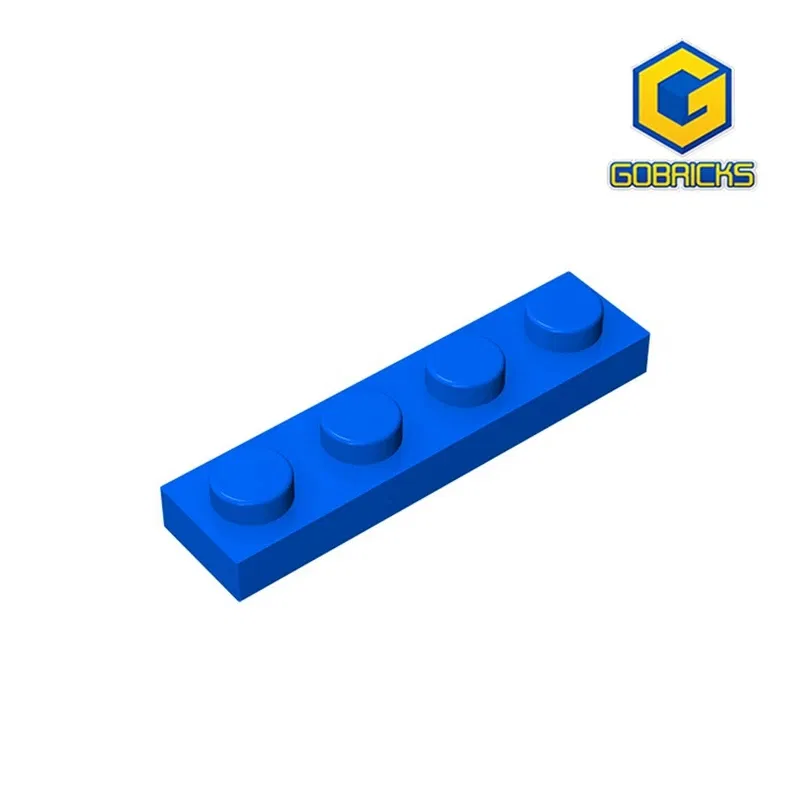 Color: RED - Gobricks 10PCS MOC Bricks Parts Plate 3710 1x4 Compatible Assembles Particles For Building Blocks DIY Bricks Educational Toys