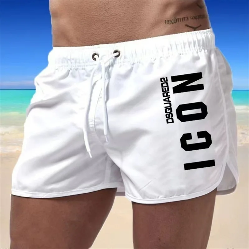 Color: Green, Size: L - Summer men's luxury beach pants clothing quick dry gym jogging sexy shorts vacation casual swimming trunks