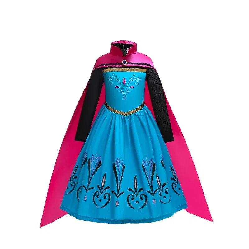 Color: Gold, Kid Size: 2T - Disney Kids Girls Cosplay Frozen Elsa Anna Princess Dress Girl Mesh Ball Gown Carnival Birthday Clothes Snow Queen Elsa Costume