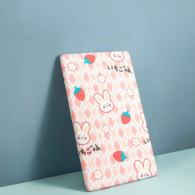 Color: Silver - 130cm * 70cm Cotton Crib Top Baby Bed Cover Child Infant Newborn Mattress Cover Twill Cotton Bedding