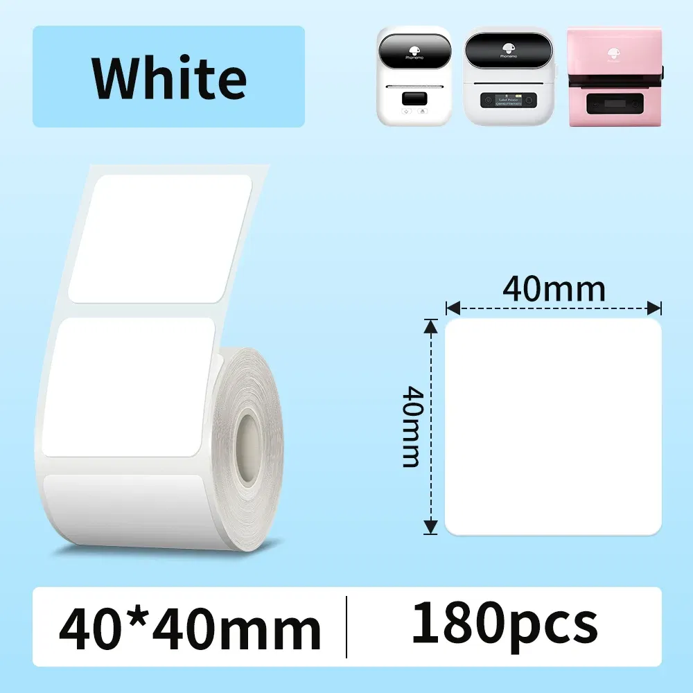 Color: green - Phomemo Label Maker Paper M110 Label Adhesive Paper White Waterproof Thermal Sticker for M110 M221 M200 M220 Portable Printer