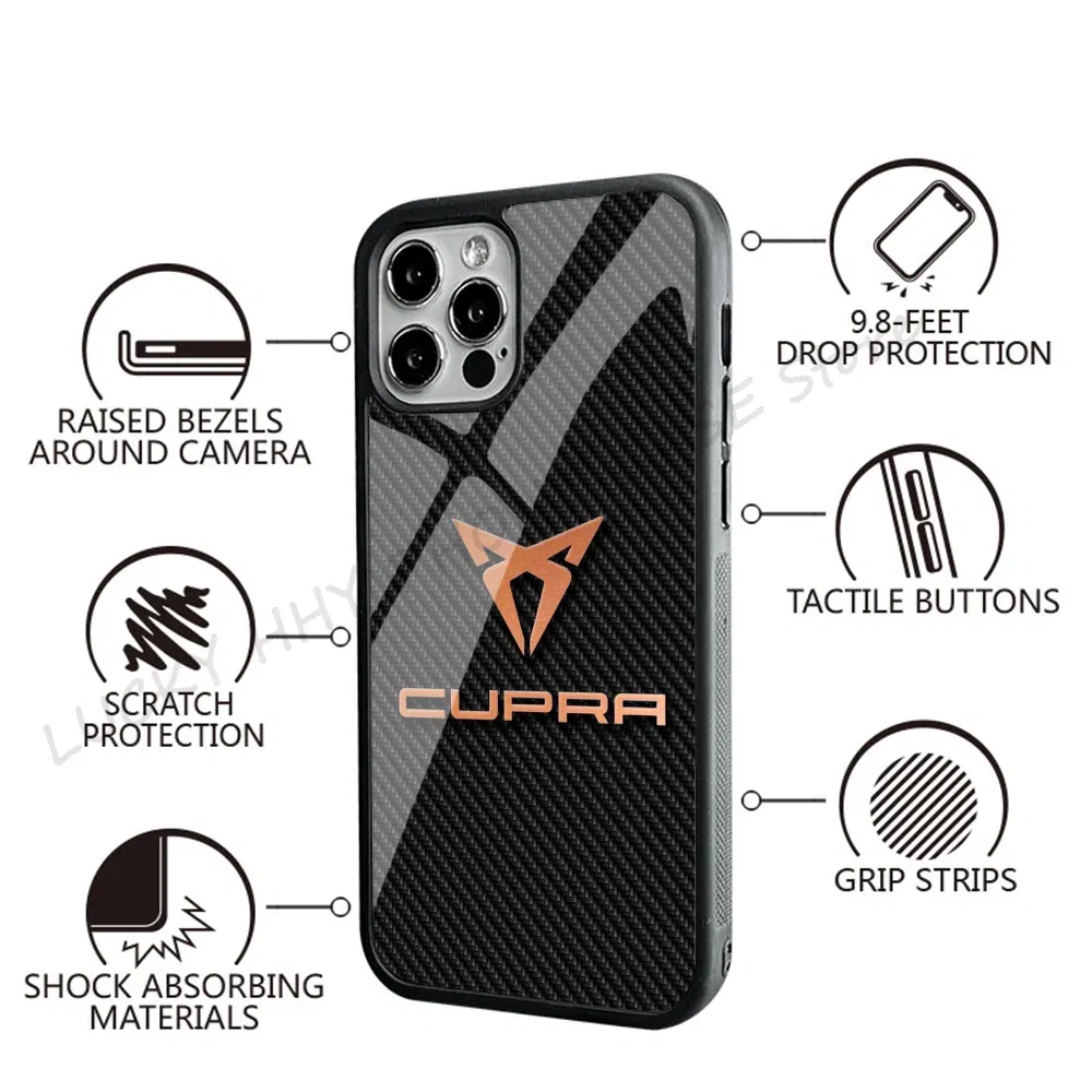 Color: Beige, Material: PP - Cool Phone Case Phone Case Strong Magnetic Cupra Racing for IPhone 15 14 13 Pro Max 11 12 Mini for Magsafe