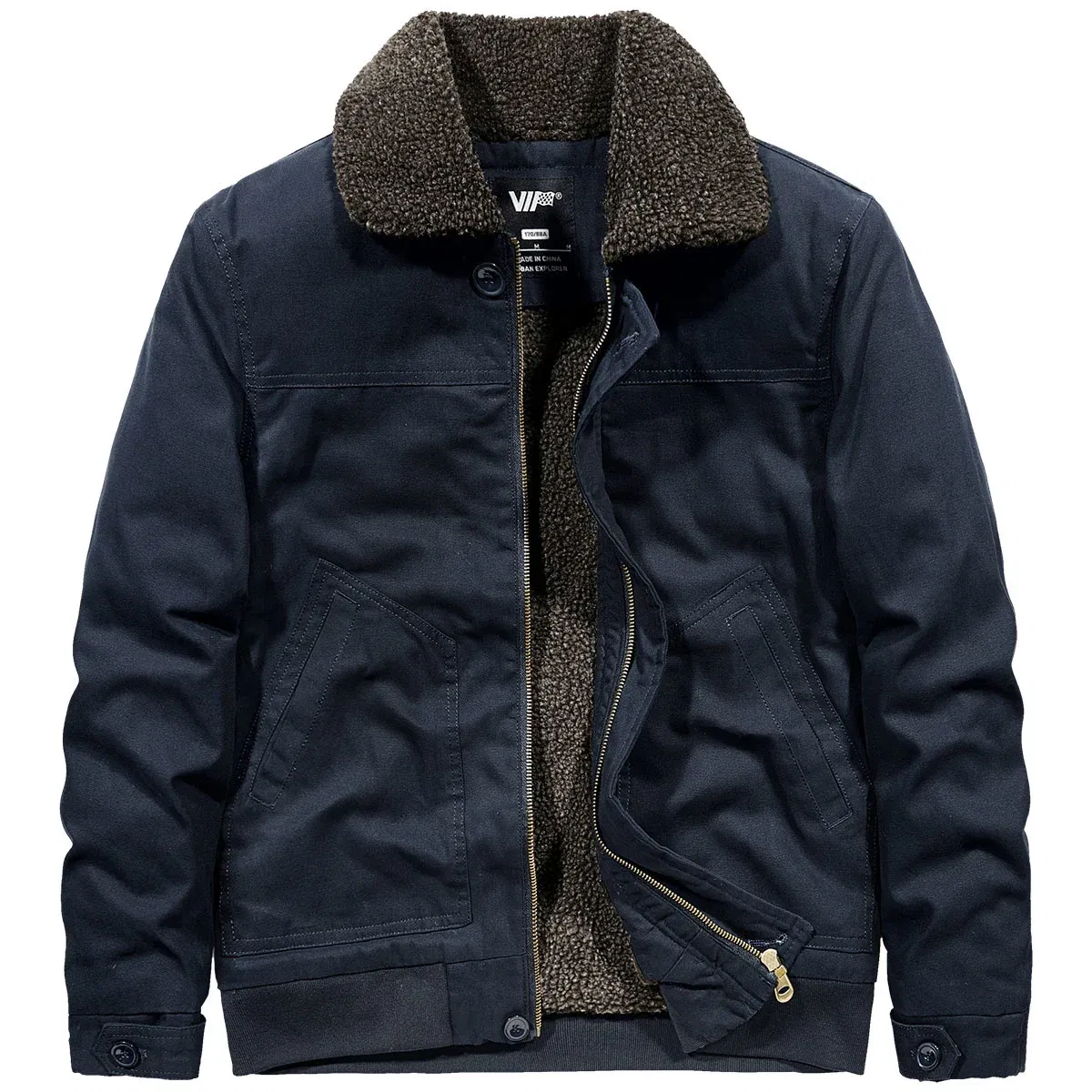 Color: Navy Blue, Size: XL - Men's Cold Jackets Knitted Coat Winter Coats Bomber Mens Sweat-shirt Designer Clothes Down Light Style Clothing Hooded Cardigans