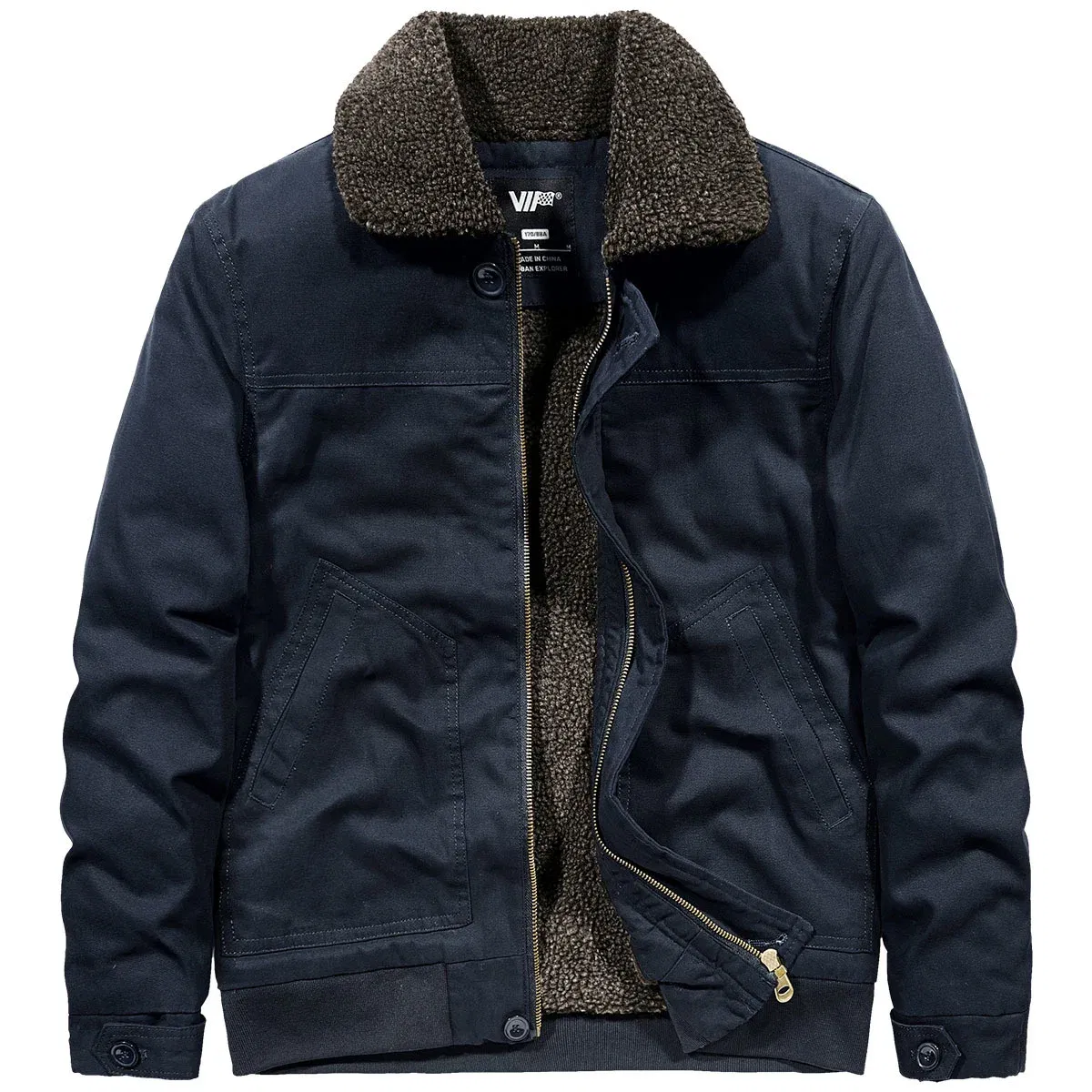 Color: Navy Blue, Size: XL - Men's Cold Jackets Knitted Coat Winter Coats Bomber Mens Sweat-shirt Designer Clothes Down Light Style Clothing Hooded Cardigans