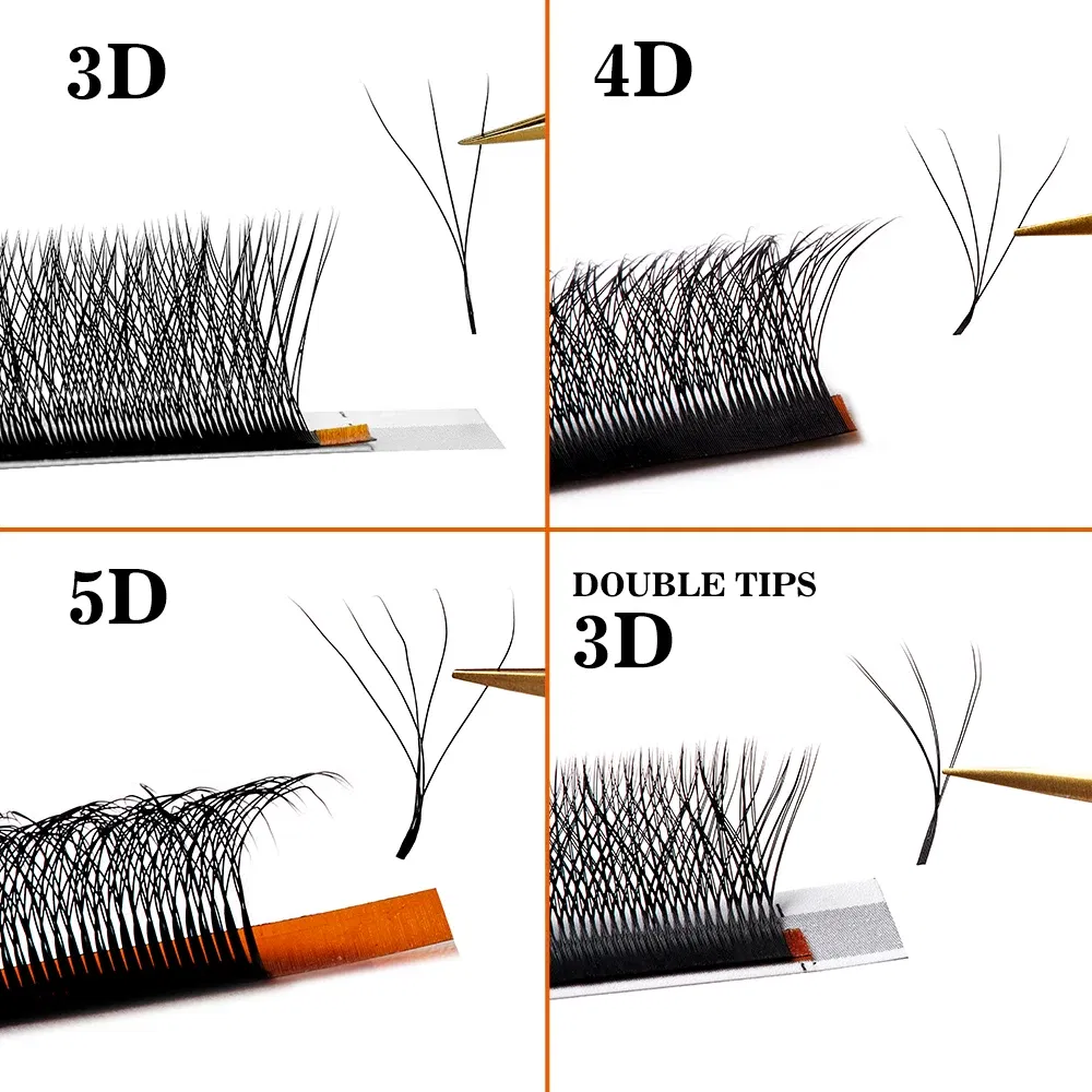 Color: Brushed Brass, Curl: CC, Thickness: 0.07mm, Length: 9mm - Yelix Cilios 5D W Shape Eyelash Extensions 4D/6D Premade Volume Fans Natural Soft Automatic Flowering Lash Makeup Supplies