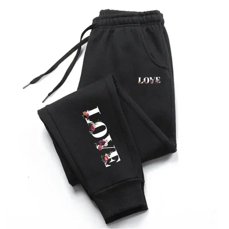 Color: green, Size: L - Womens Tracksuit Trousers New LOVE Letter Print Street Luxury Sweatpants Daily Casual Simplicity Versatile Jogging Sport Pants