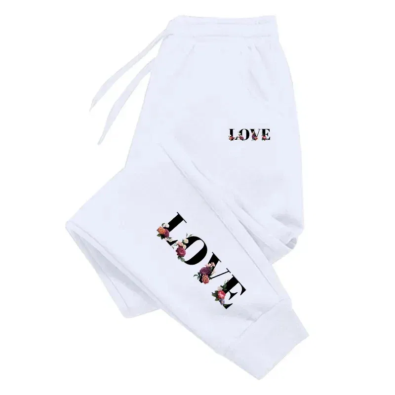 Color: green, Size: L - Womens Tracksuit Trousers New LOVE Letter Print Street Luxury Sweatpants Daily Casual Simplicity Versatile Jogging Sport Pants