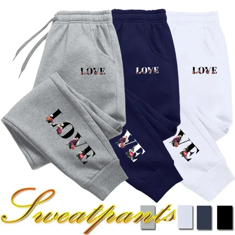 Color: green, Size: L - Womens Tracksuit Trousers New LOVE Letter Print Street Luxury Sweatpants Daily Casual Simplicity Versatile Jogging Sport Pants