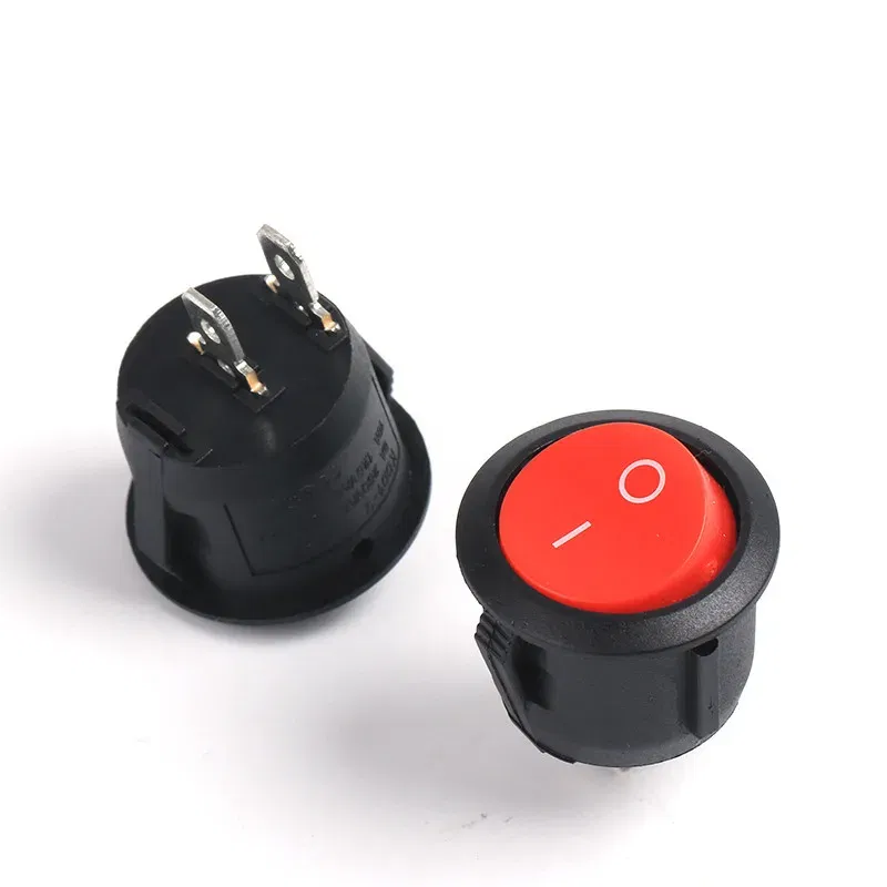 Color: black - 5Pcs KCD1-105 Diameter 16.5mm Small Round Boat Rocker Switch Mini Round Black White Red 2Pin/3Pin ON-OFF ON-OFF-ON Rocker Switch