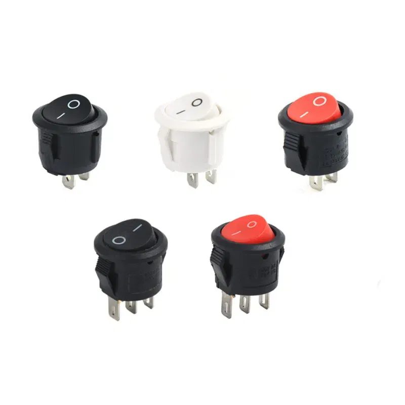 Color: black - 5Pcs KCD1-105 Diameter 16.5mm Small Round Boat Rocker Switch Mini Round Black White Red 2Pin/3Pin ON-OFF ON-OFF-ON Rocker Switch