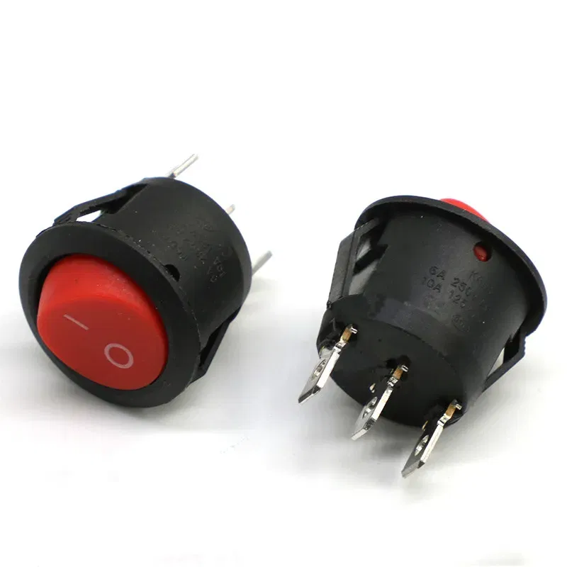 Color: black - 5Pcs KCD1-105 Diameter 16.5mm Small Round Boat Rocker Switch Mini Round Black White Red 2Pin/3Pin ON-OFF ON-OFF-ON Rocker Switch