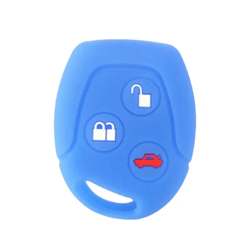 3 Buttons Silicone Car Key FOB Case Cover Set fit For Ford Focus Mondeo Festiva Fusion Suit Fiesta KA Remote Key Protector Case