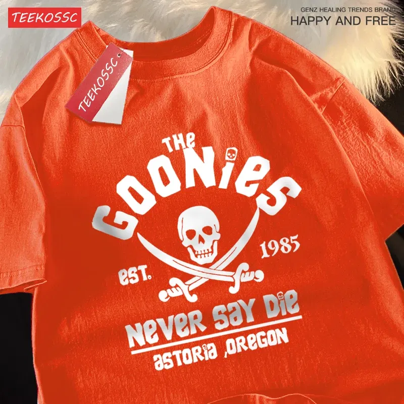 Color: green, Size: XXL - The Goonies Never Say Die T Shirts Men Women Comfortable Crewneck Tshirt Breathable Cotton T Shirts Street Loose Couple Clothing