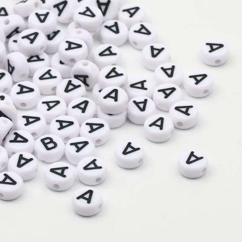 Color: Orange, Item Diameter: 2mm - 50/100pcs/lot 7x4mm White Round A-Z Alphabet Letter Acrylic Loose Spacer Beads for Jewelry Making Diy Bracelet Accessories