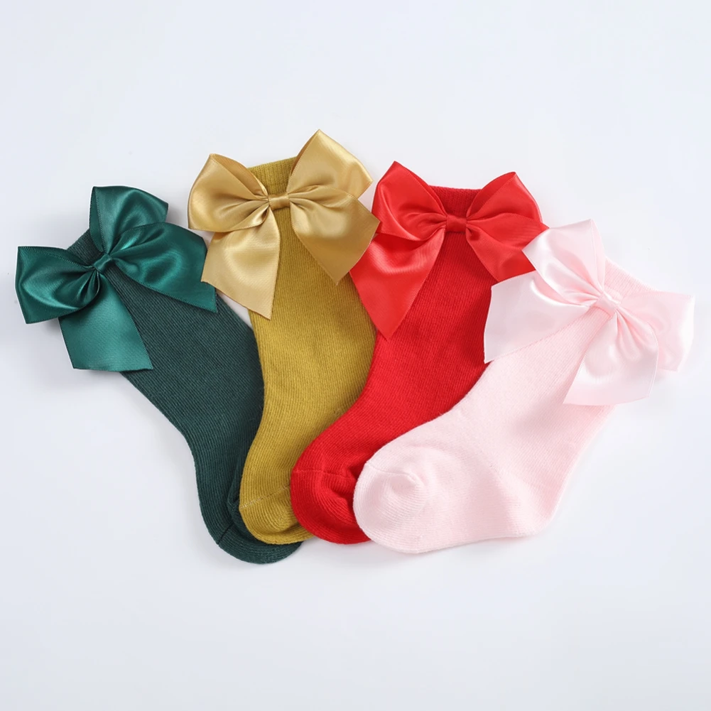 Color: army green, Kid Size: 9M, Ships From: CHINA - Jlong Toddler Cotton Solid Color Crew Socks Baby Girls Bow Tie Socks Kids Girls Cute Princess Socks 0-3 Years