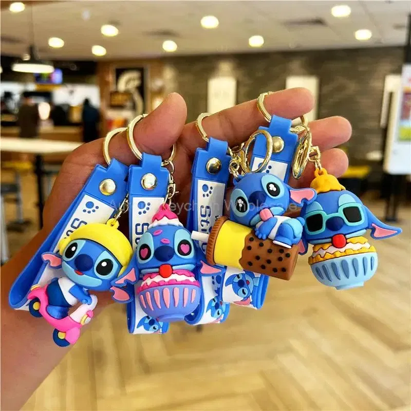 Color: #31 - Wholesale Anime Disney Keychain Mickey Mouse Minnie Lilo & Stitch Cartoon Keyring Kawaii Key Chain Car Pendant Kids Toys Gifts