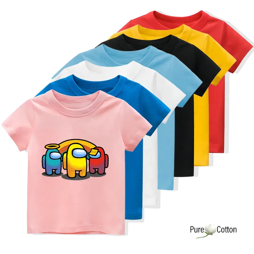 Color: Yellow, Kid Size: 4 - Summer trend wear with many anime patterns sunscreen printing close to the skin cool 4-12 years old children delicate line unifo