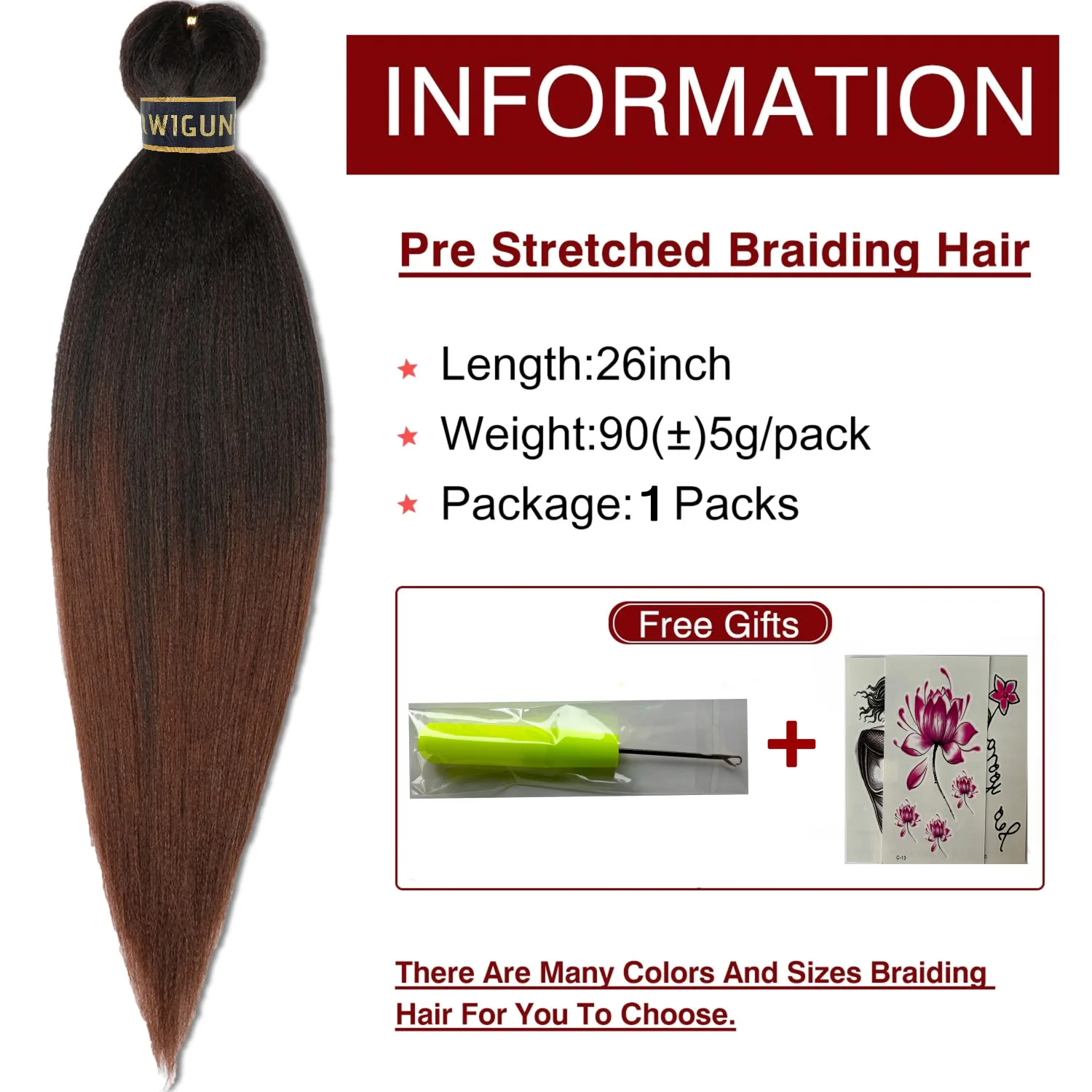 Color: 39M, Stretched Length: 26inches, Bulk Buy: 1Pcs/Lot - Kanekalon 26inch Hot Water Set Pre Stretched Jumbo Braiding Hair Box Twist Braids Synthetic Hair Extensions For Women Soft Yaki
