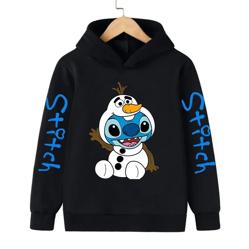 Color: Clear, Size: 25cm - New in Cool Stitch Hoodie Children Cartoon Clothes Kid Girl Boy Lilo and Stitch Sweatshirt Manga Hoody Baby Casual Top
