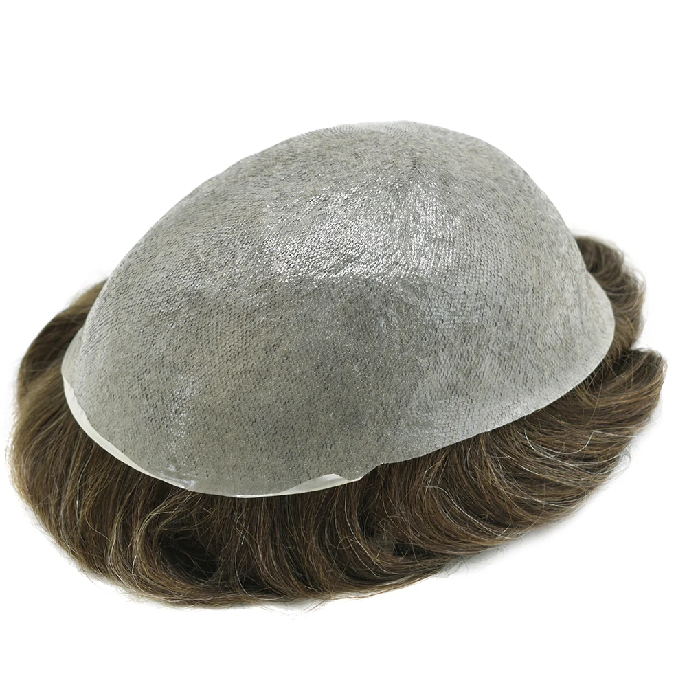 Toupee Color: 1780#, Toupee Density: 90%, Length: 6 inches, Ships From: CHINA, Toupee Size: 8x10 - Men Toupee Hair Systems Ultra Thin Skin 0.06MM V-LOOP Capillary Prosthesis Invisible Hairline Real Human HairPieces Hair Units