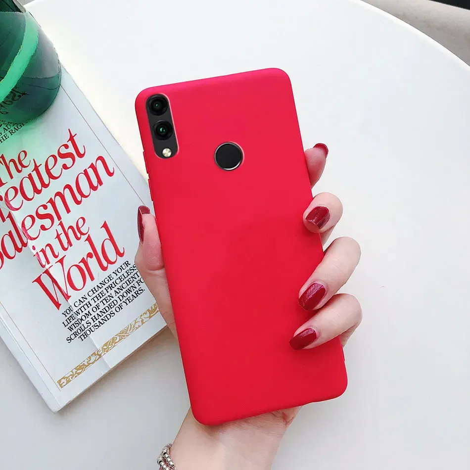 Color: Red, Material: Acrylic - Matte Soft Fundas for Huawei Honor 8X 8A 8C 8S 9 9A 9X 9C 9S 10 10X 20 lite 20S Mate 10 20 lite Mate 20 Pro Silicone Phone Cases