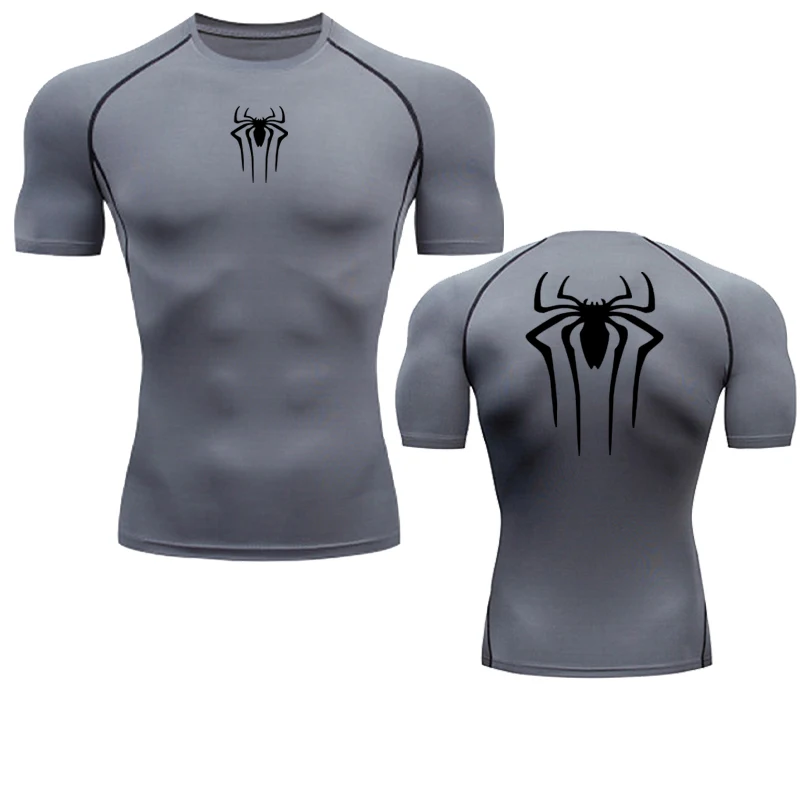 Color: army green, Size: XXXL - Printed Men's Athletic Compression Shirts Athletic Quick Dry Breathable Rash Guard Athletic Tight Workout Tops Summer Men