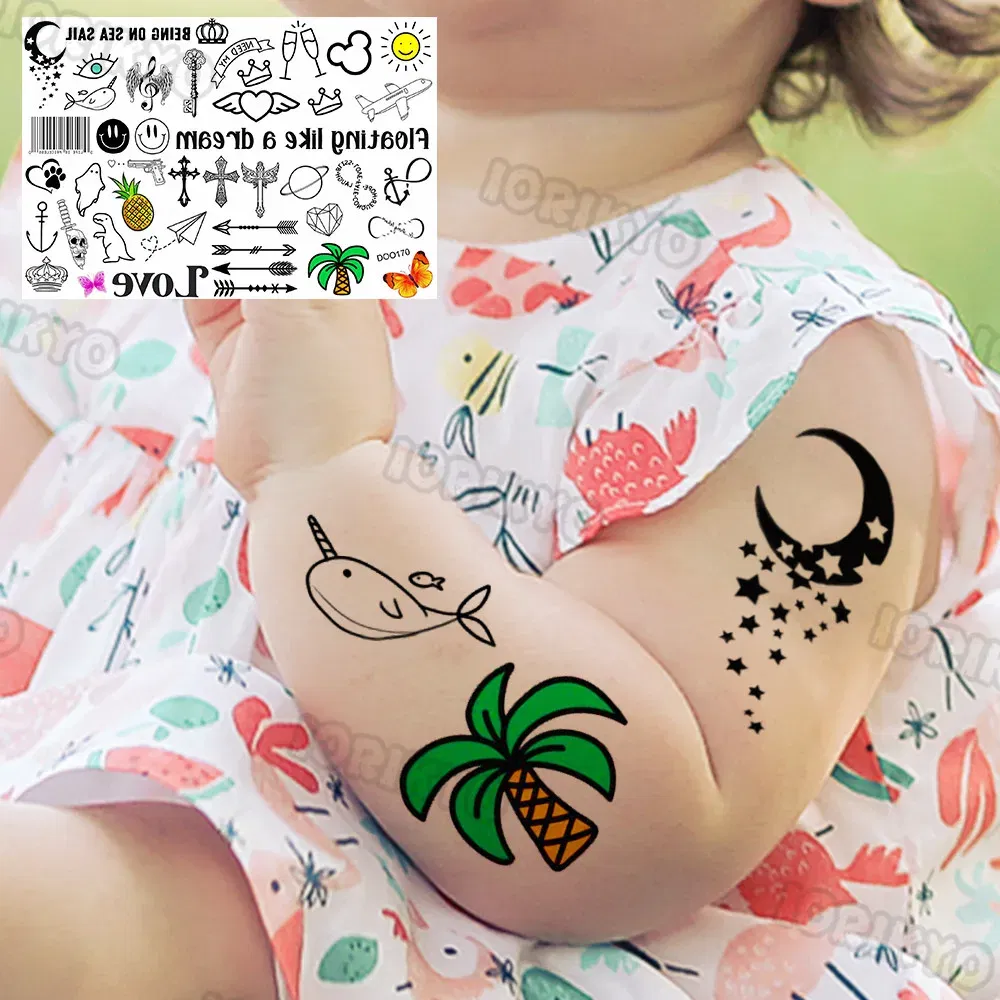 Color: light yellow - Sexy Red Lips Flower Temporary Tattoo For Kids Boys Girls Adult Small Rose Butterfly Tattoos Sticker Fake Tatoos Arm Neck Face