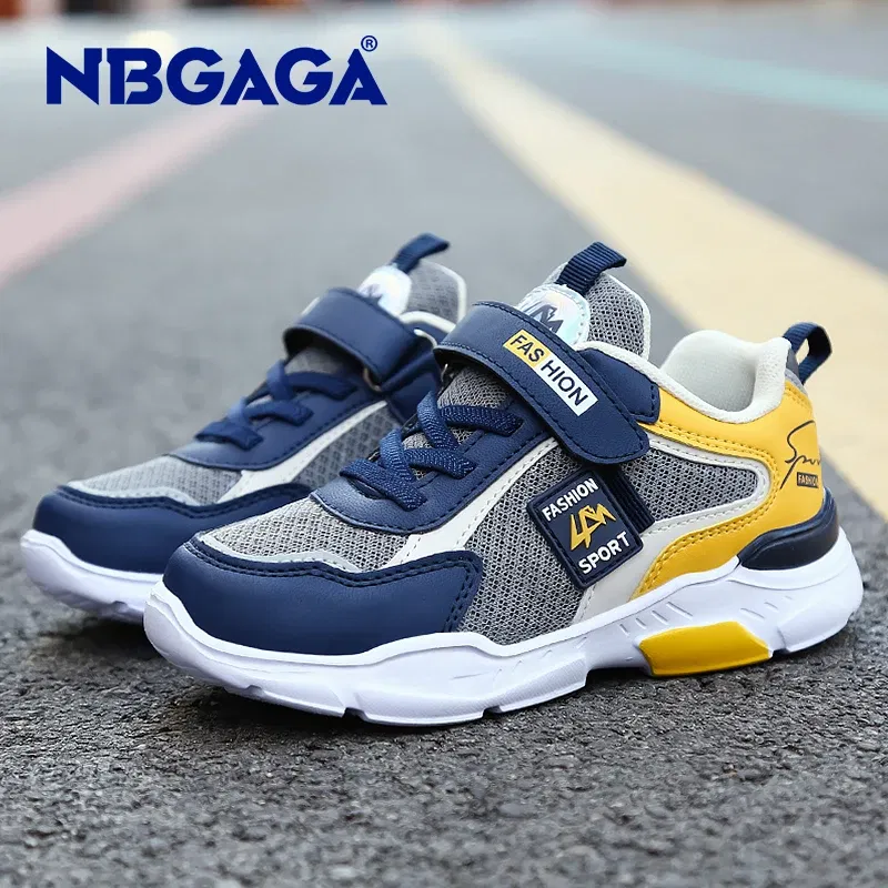 Color: Blue, Shoe Size: 39 - Children Casual Shoes for Boys Breathable Sneaker Summer Air Mesh Kids Hook&Loop Students School Shoe Size28-40