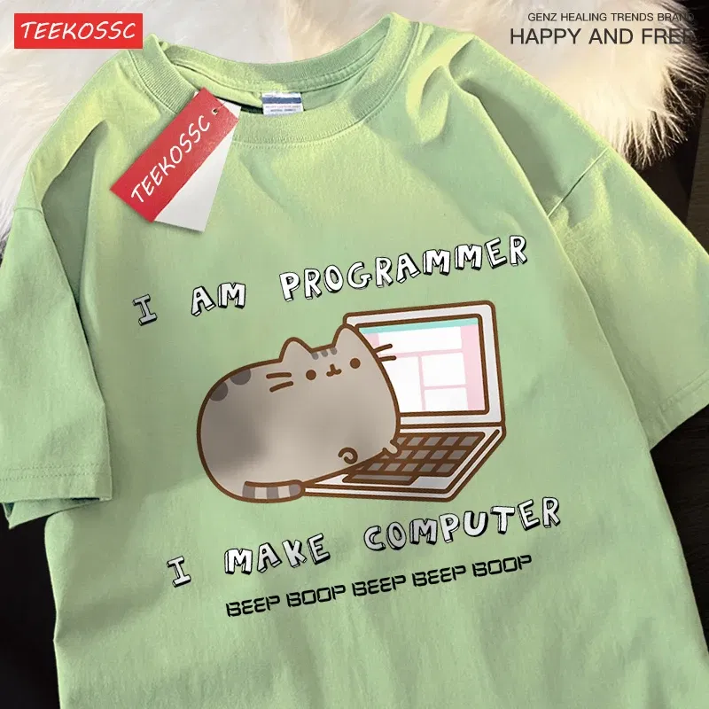 Color: PURPLE, Size: XXL - I Am Programmer I Make Computer Mens T Shirts Summer Cotton T-Shirt Oversized Loose Short Sleeve Crewneck Tee Clothes Fashion